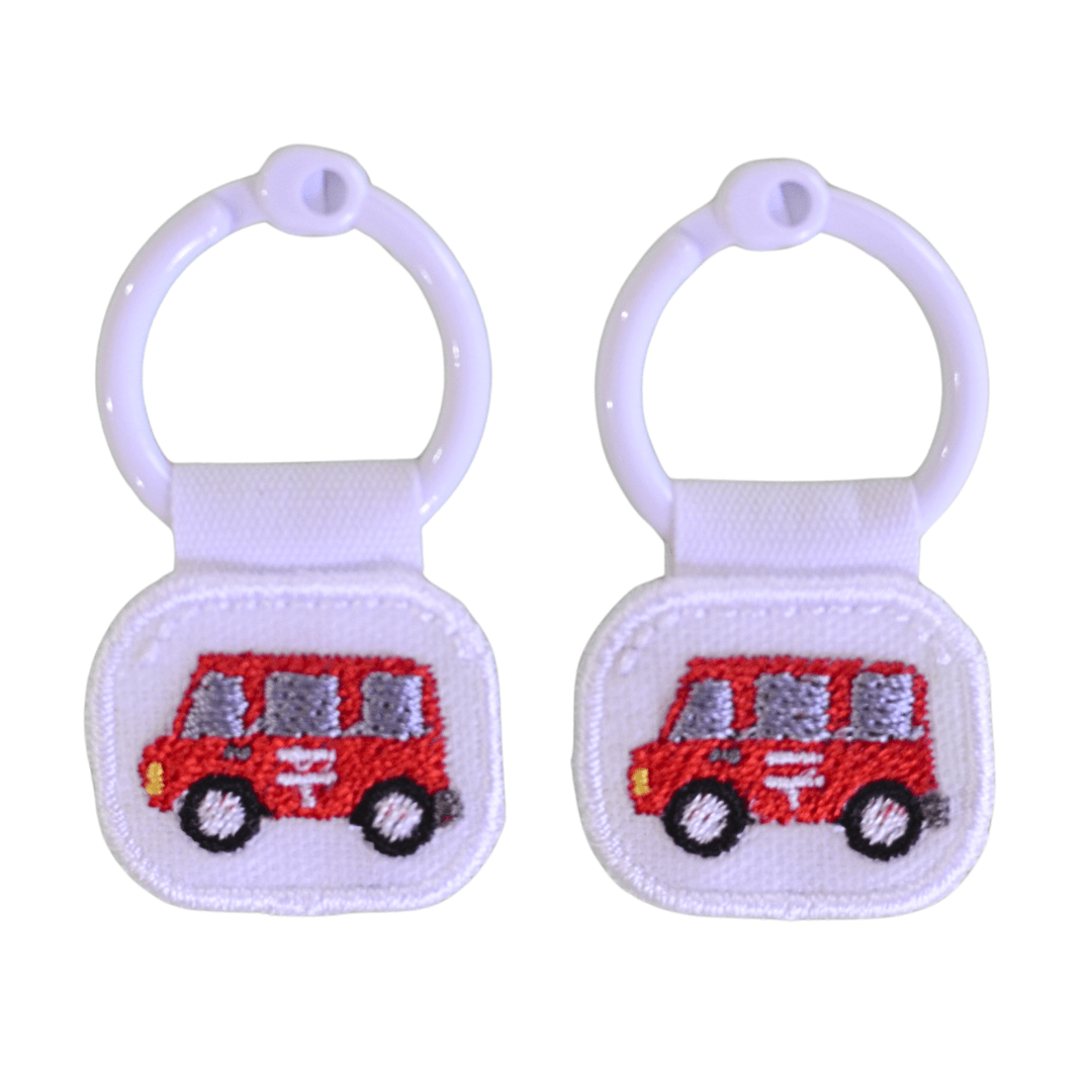 ひっぱりやすい♪洗える刺繍のシューズタグ　郵便車 | 2枚目